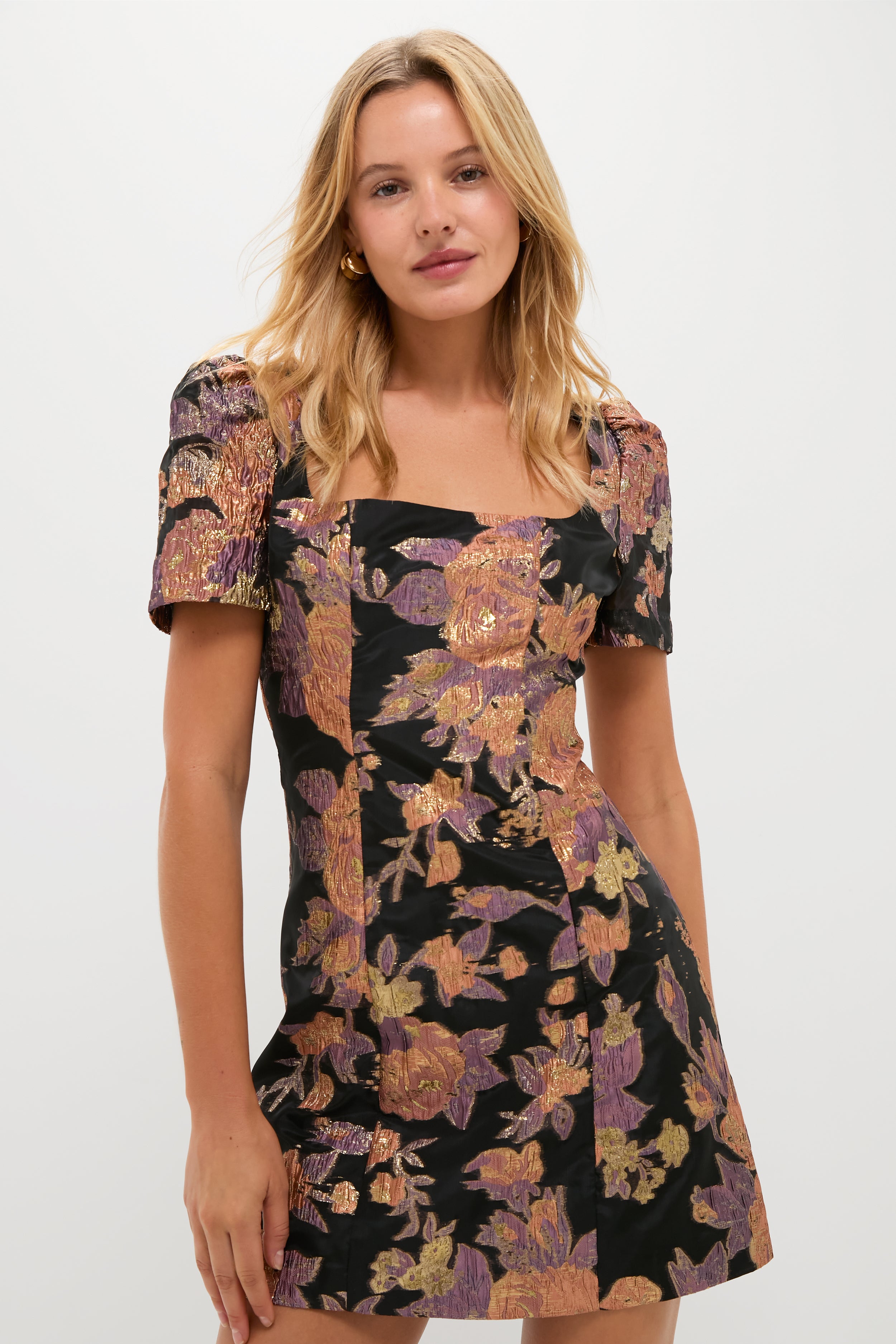 Hyacinth House Black & Russet Jacquard Winthrop Mini Dress Black and Russet Jacquard / XS