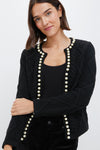 Black Pearl Trim Piper Cardigan