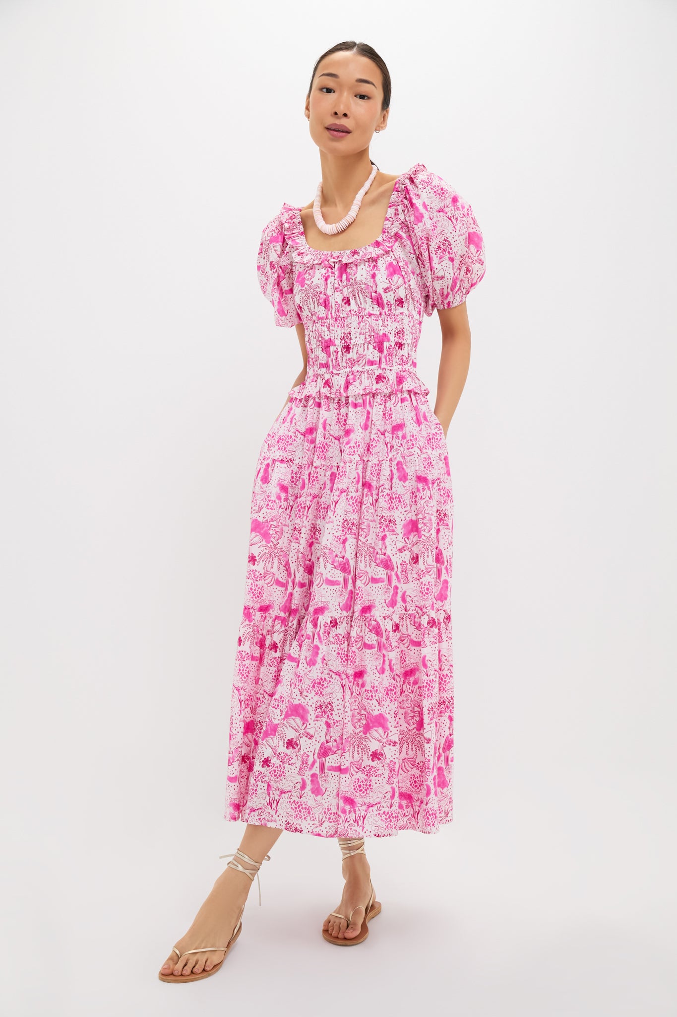 Pink Anaplois Percy Midi Dress
