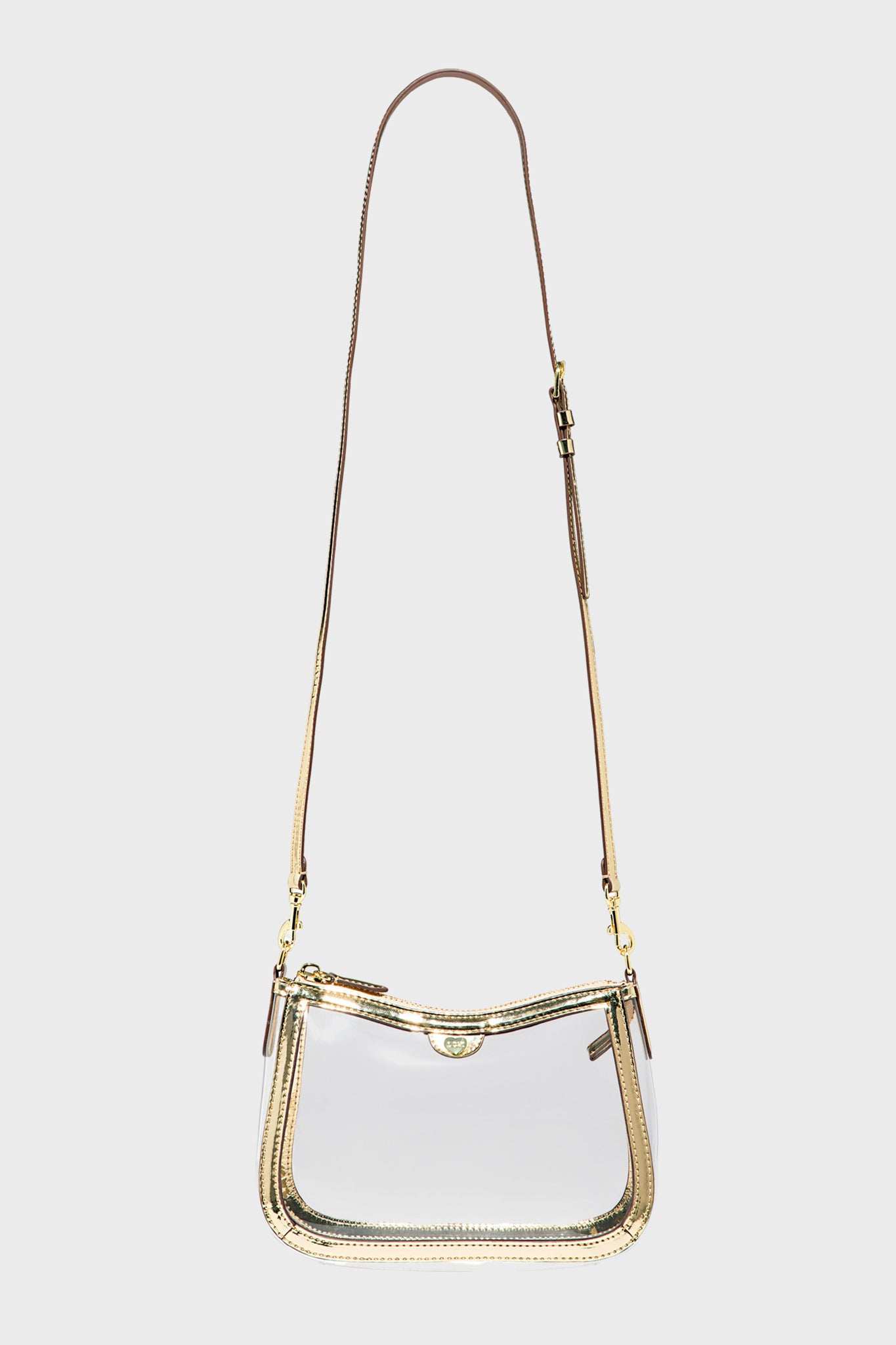 Gold Clear Curved East/West Stadium Crossbody