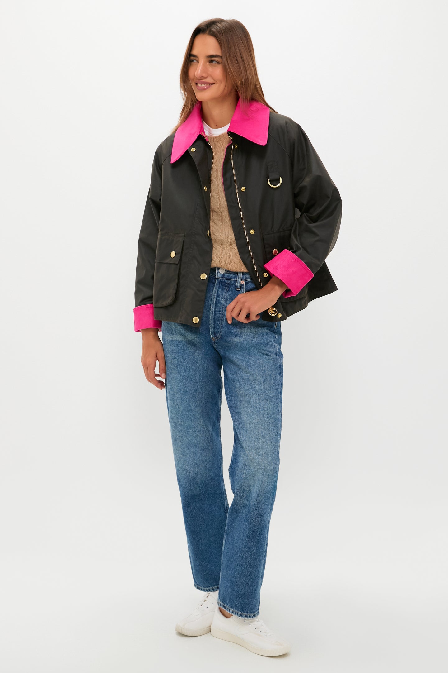 Olive and Hot Pink Icons Spey Wax Jacket