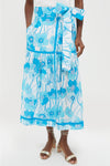Flowers Waves Veradero Wrap Midi Skirt
