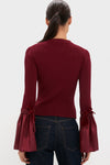 Oxblood Agata Long Sleeve Top