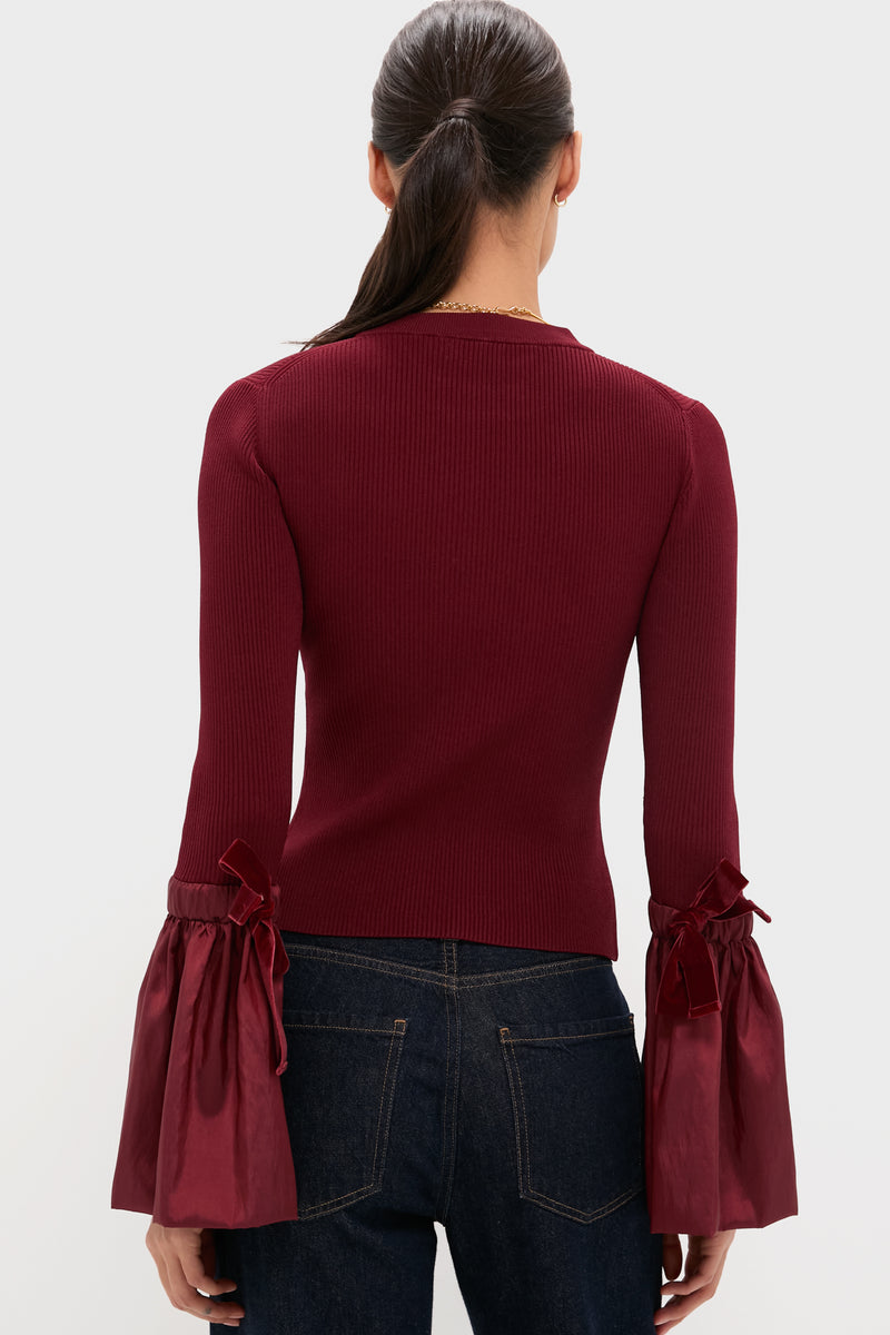 Oxblood Agata Long Sleeve Top