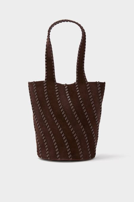Cacao Tallia Suede Bucket Bag