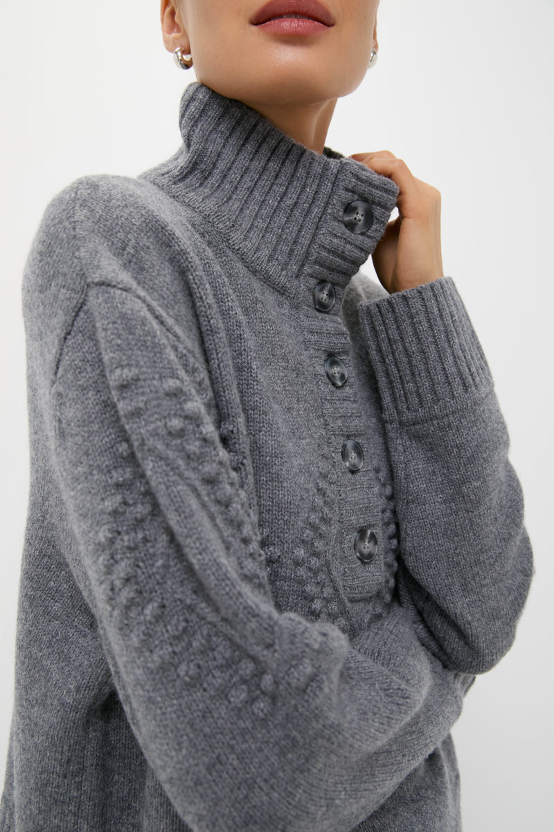 Gray Henry Button-Up Sweater