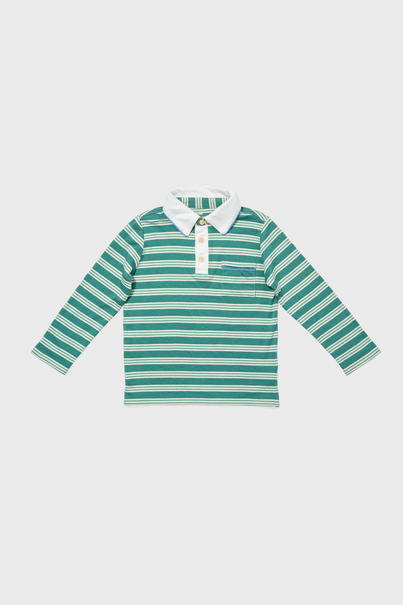 Pine Twin Stripe Parker Polo
