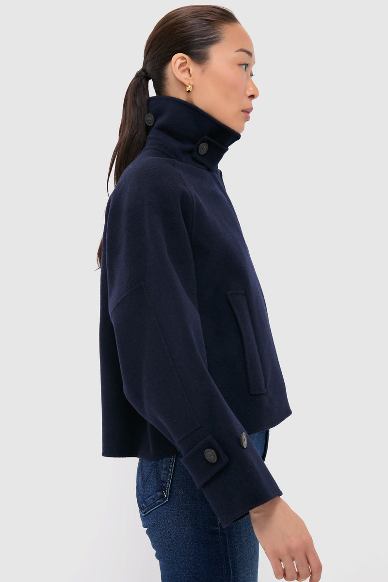 Navy Carella Short Coat