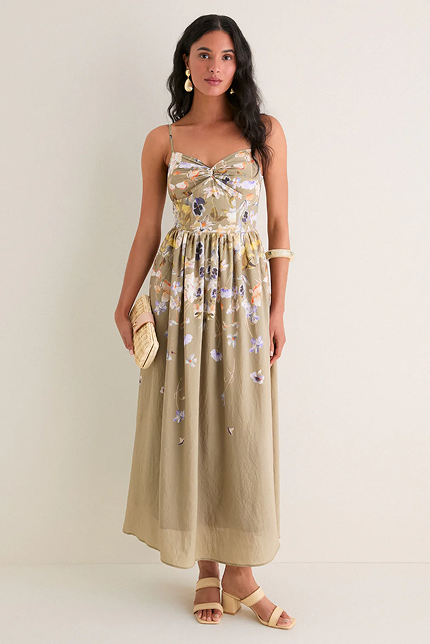 Indigo Border Maria Dress