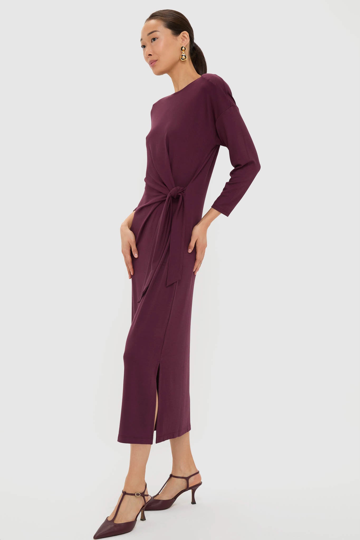 Tuckernuck Winetasting Side Tie Elspeth Maxi Dress Winetasting / XL Tuckernuck Winetasting Side Tie Elspeth Maxi Dress Winetasting / XL