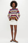 Multicolor Chevron Crop Sweater