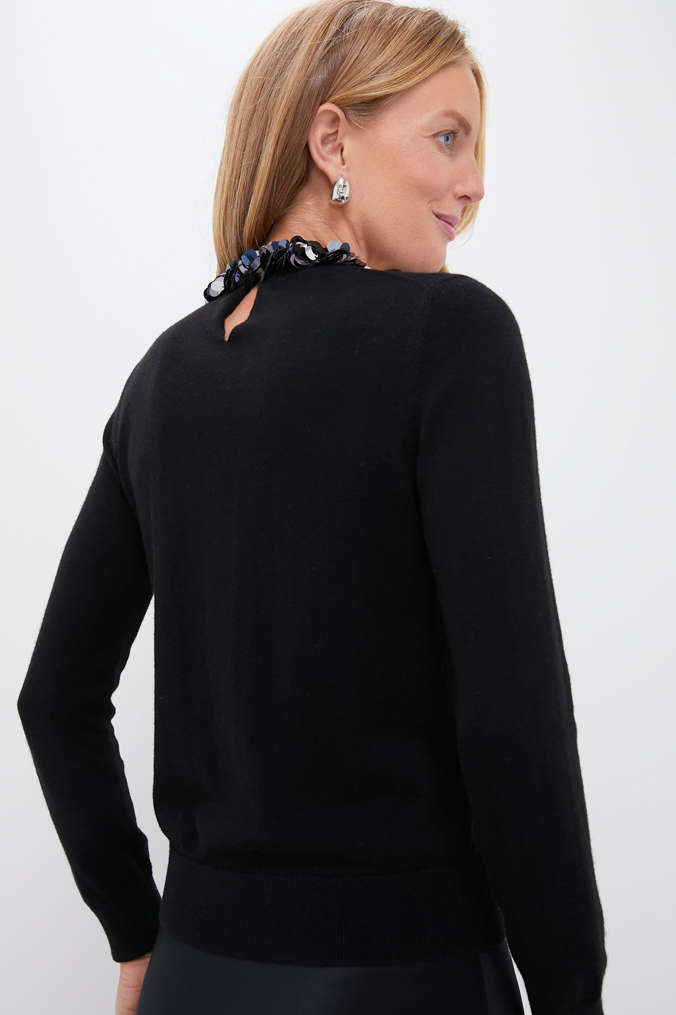 tuckernuck black sequin dress Tuckernuck Black Sequin Trim Lina Sweater Black / M