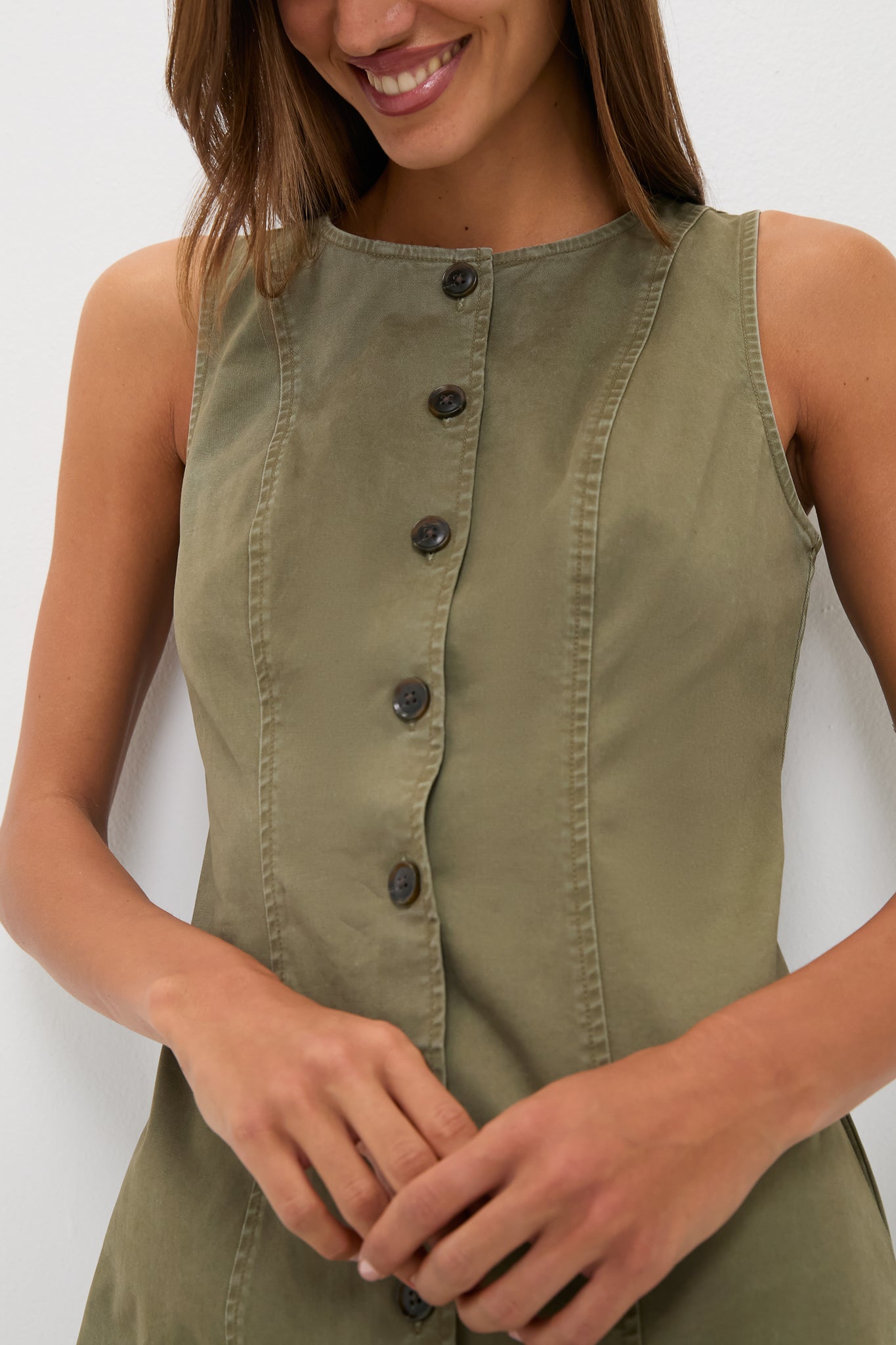 Burnt Olive Chino Rhoda Mini Dress