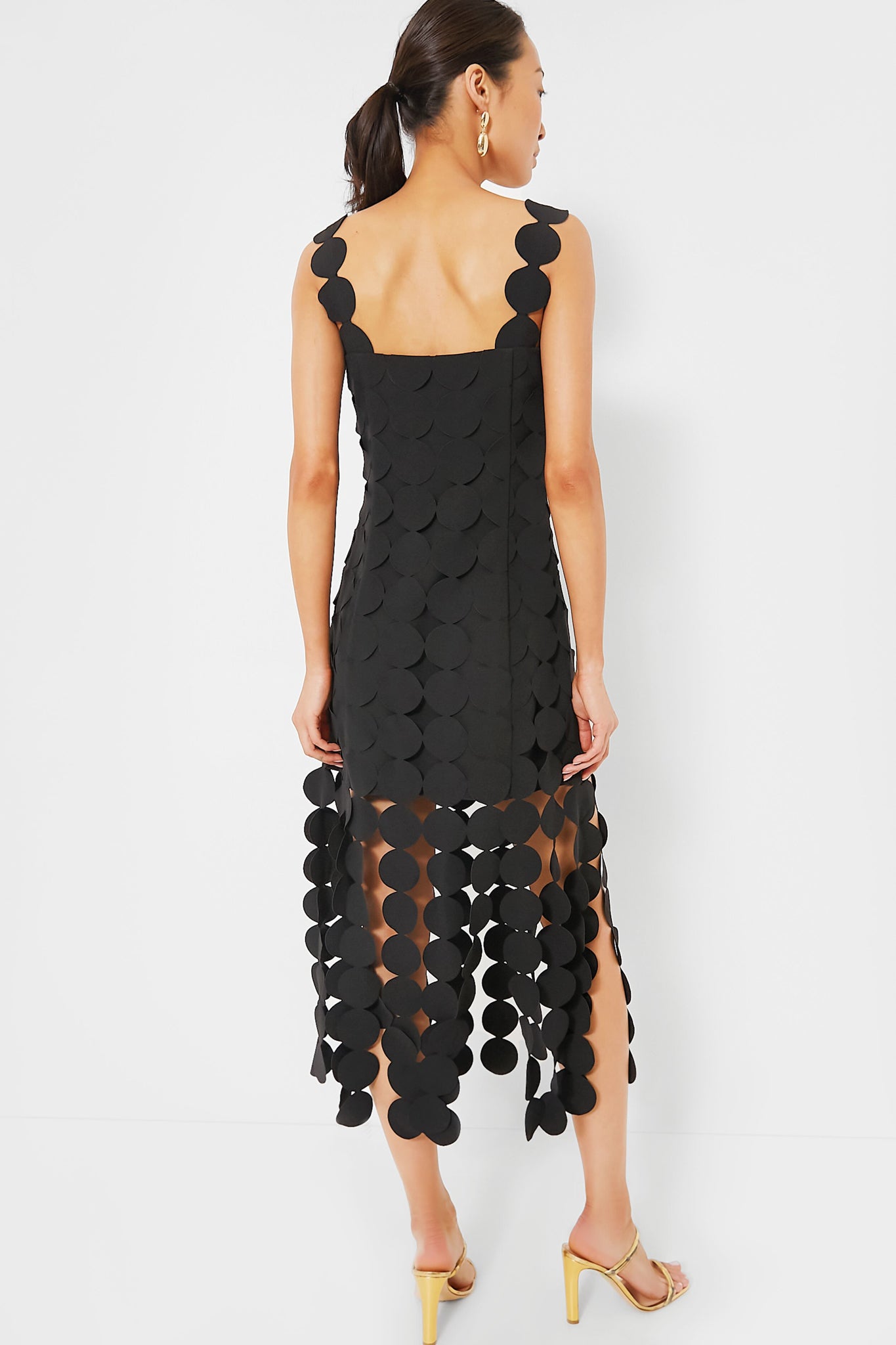 Black Multi Circle Mercedes Midi Dress