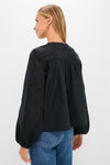 Black Patchwork Embroidered Cressida Blouse