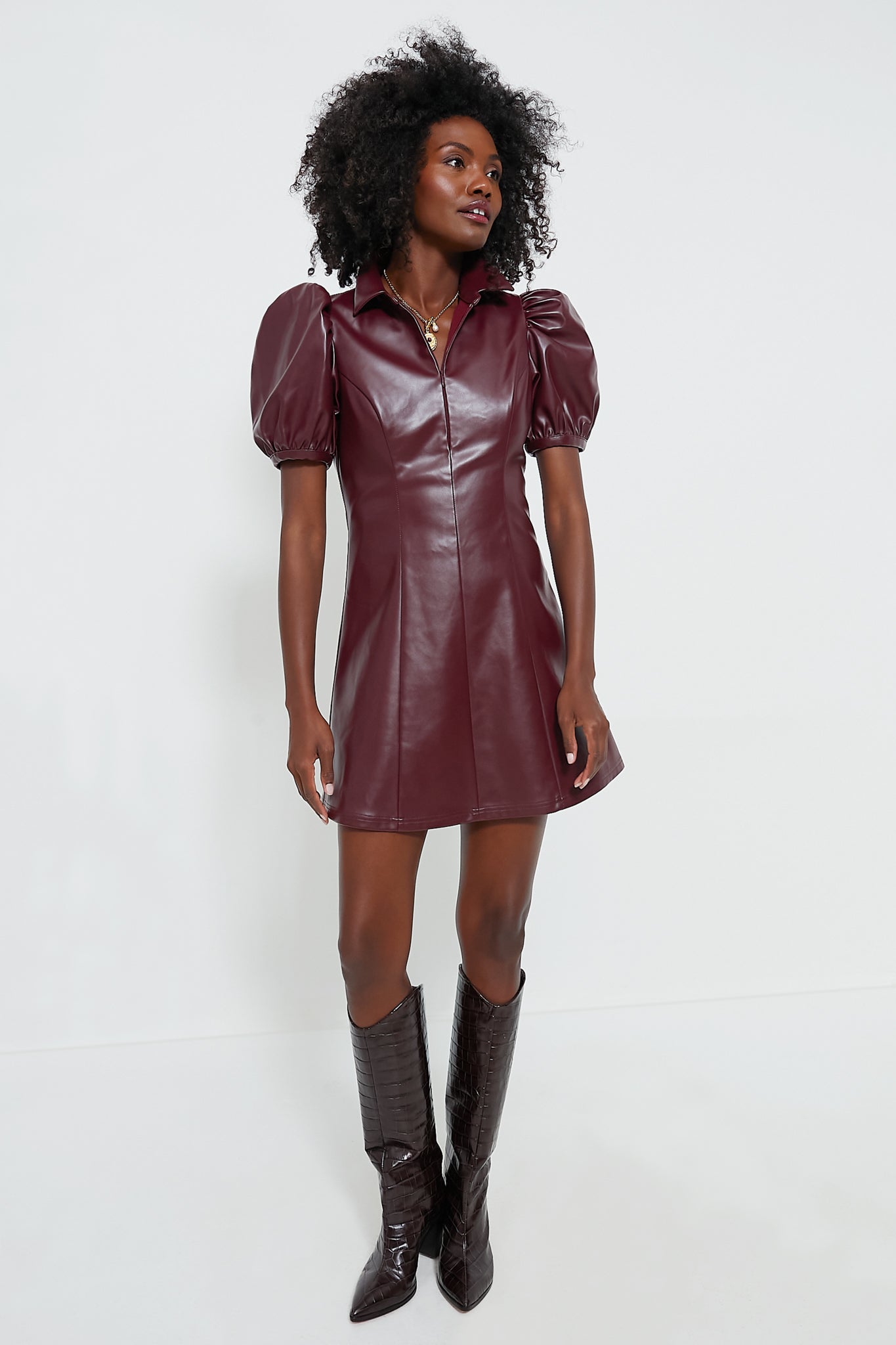 Faux leather mini dresses hotsell