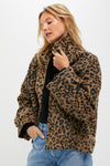 Brushed Wool Leopard Drew Short Trench Coat