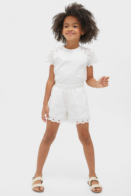 White Eyelet Shorts