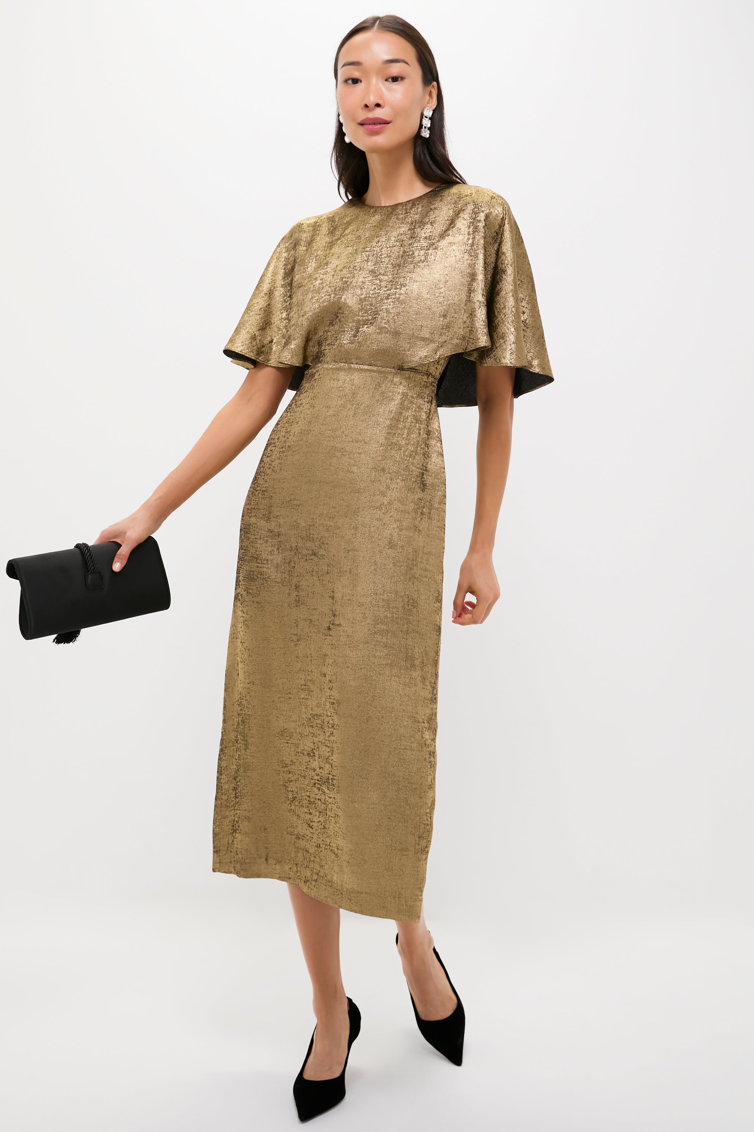 Gold Cape Leah Dress