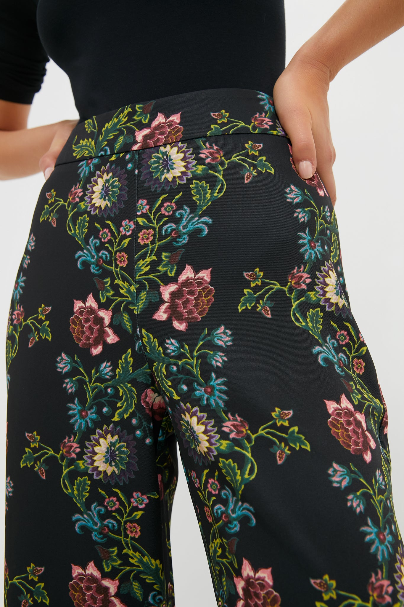 Midnight Moonflower Drapey Twill Erin Pants | Tuckernuck
