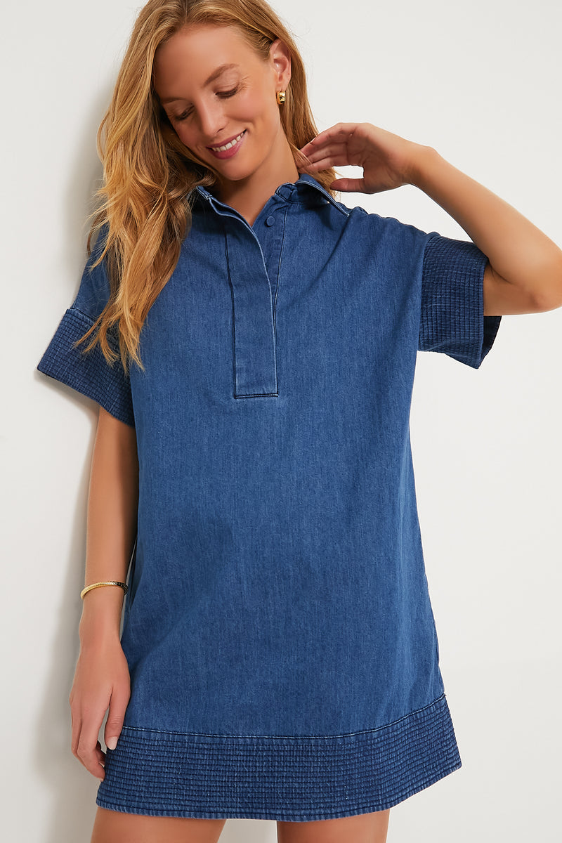 Shirt Dress Love Stitch Denim Dress Women's Lightweight Denim