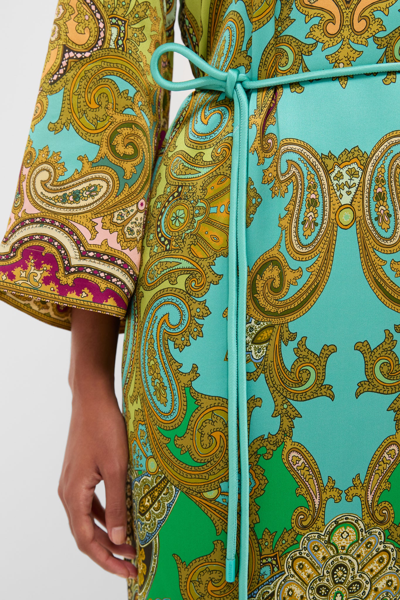 Multi Clemenza Silk Midi Dress