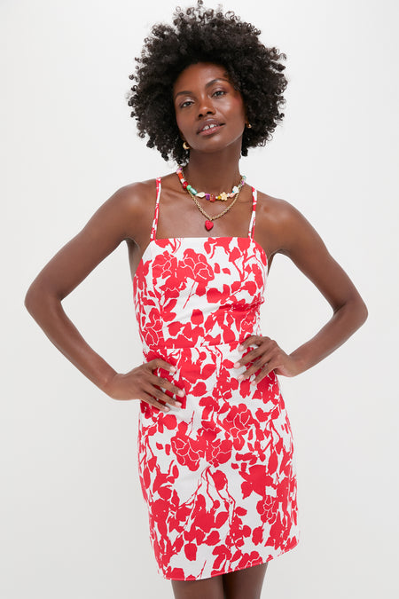 Red Floral Robbie Mini Dress Hyacinth House - Main Image