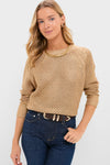 Gold Crochet Aspen Crewneck Sweater