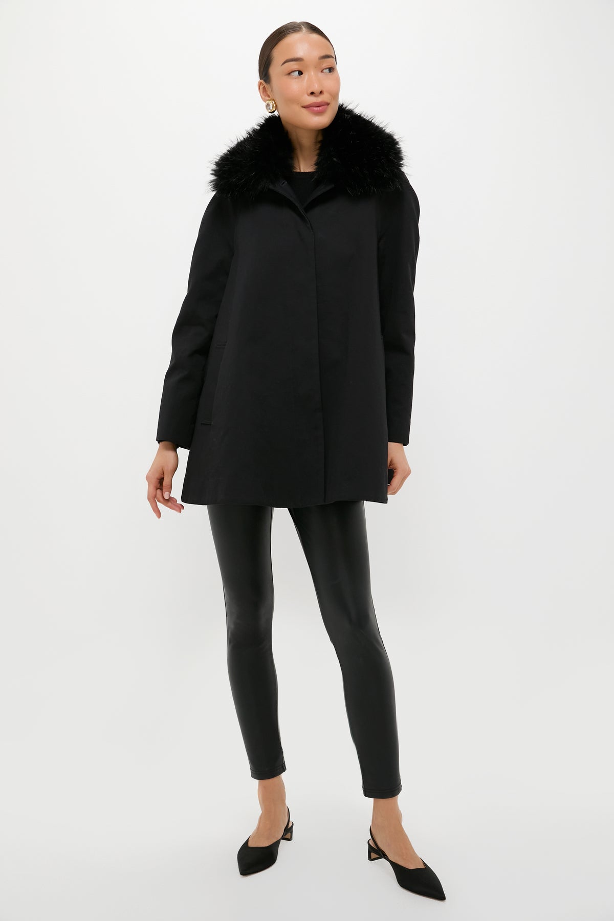 Fur Collar Cecile Swing Cape