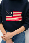 Navy Cotton Americana Sweater