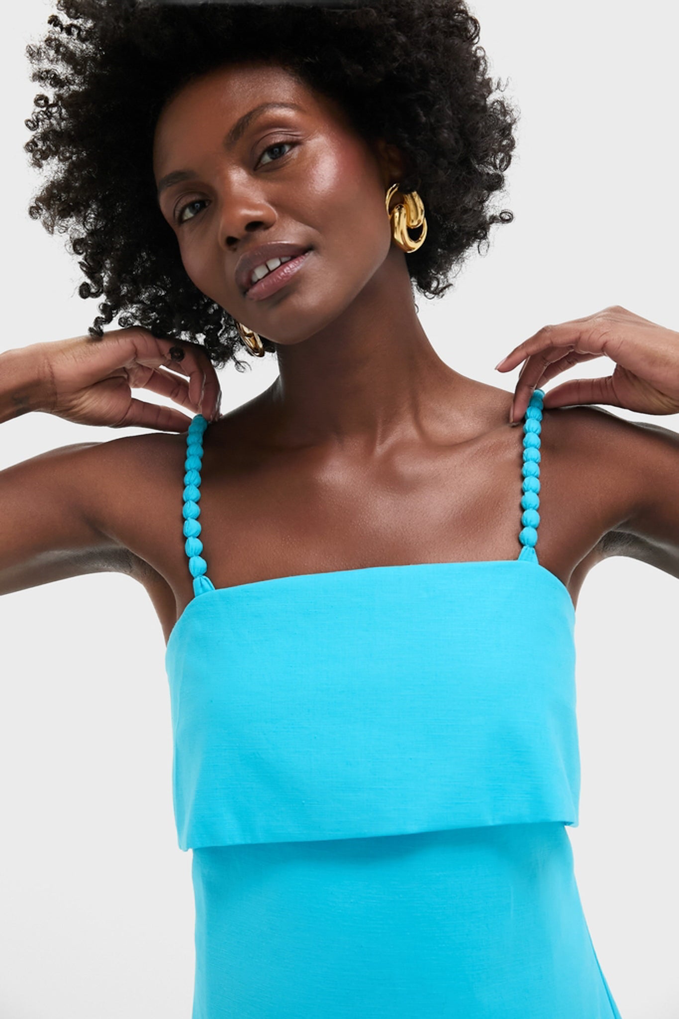 princess polly baby blue dress Aqua Linen Azura Midi Dress