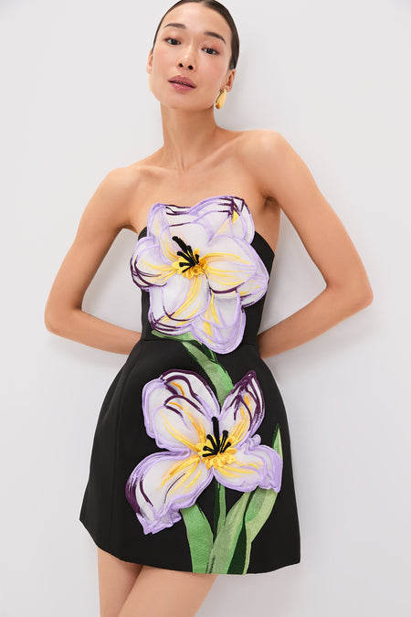 Ebony Iris Print Rosalie Mini Dress