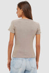 Beige Melange Nando Slim Fit Tee