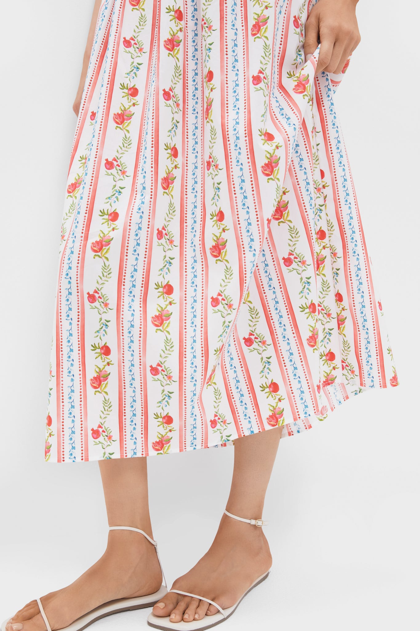 Pomegranate Stripe Cosima Nap Midi Dress