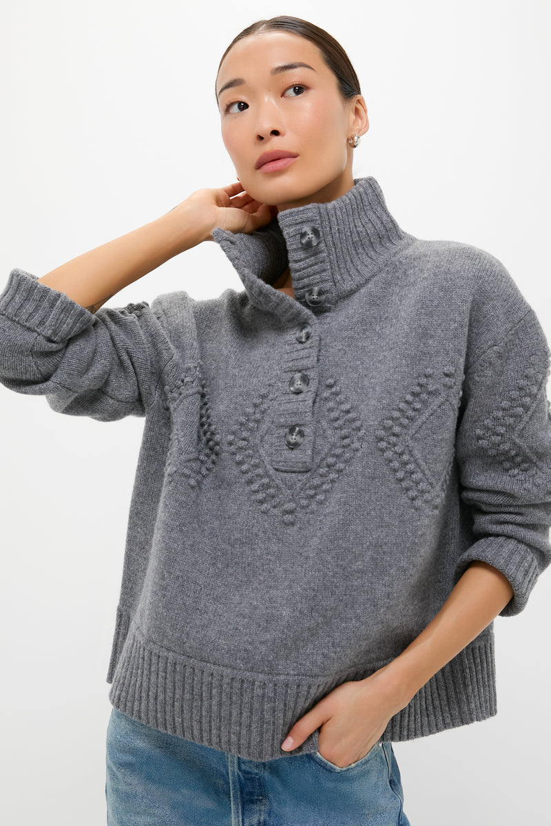 Gray Henry Button-Up Sweater