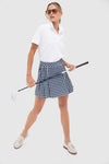 Navy Gingham 16 Inch Performance Seersucker Park Golf Skirt