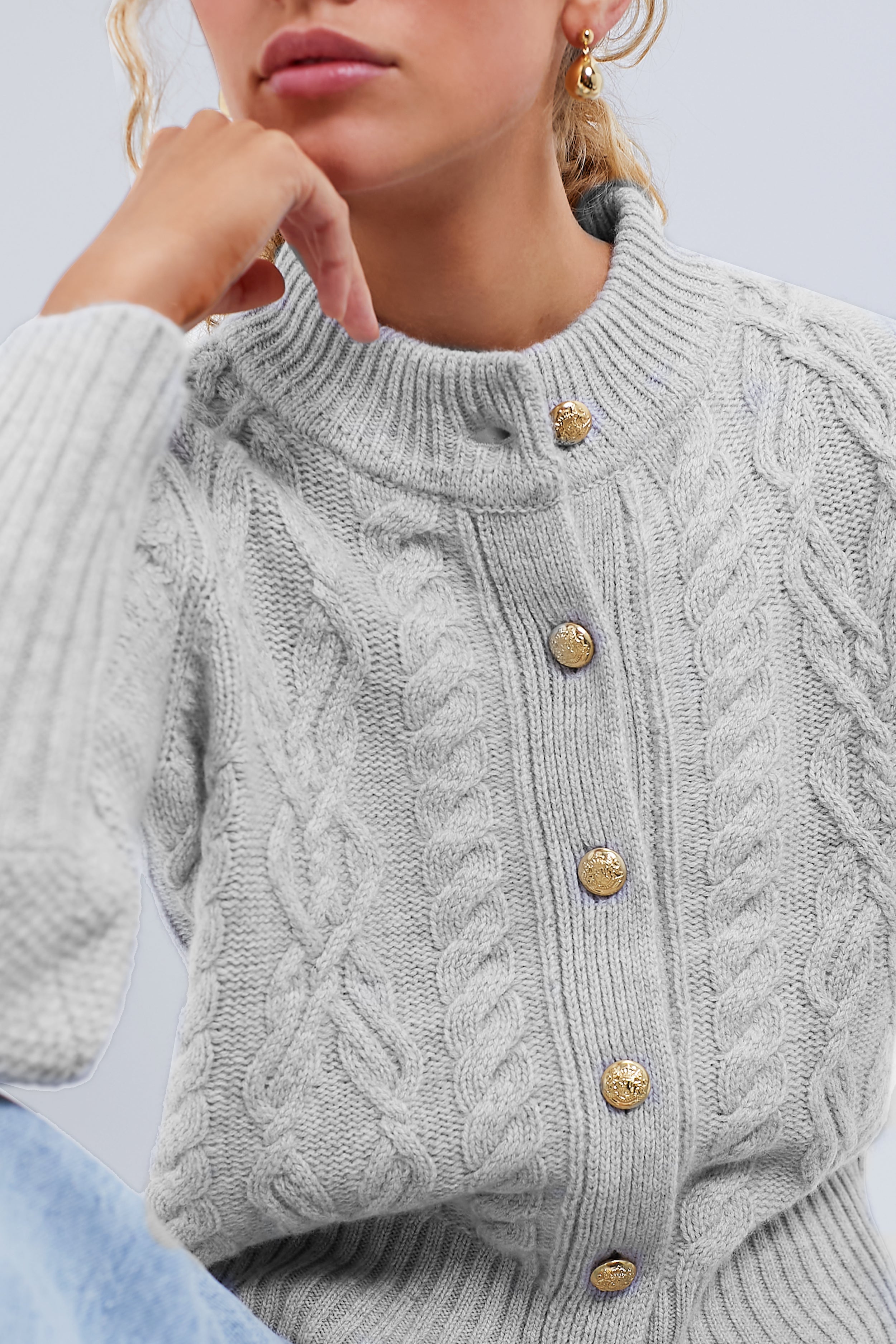 【新品未使用タグ付】ガジェス Clara Knit Cardigan グレー Clara Knit Cardigan | Gajess