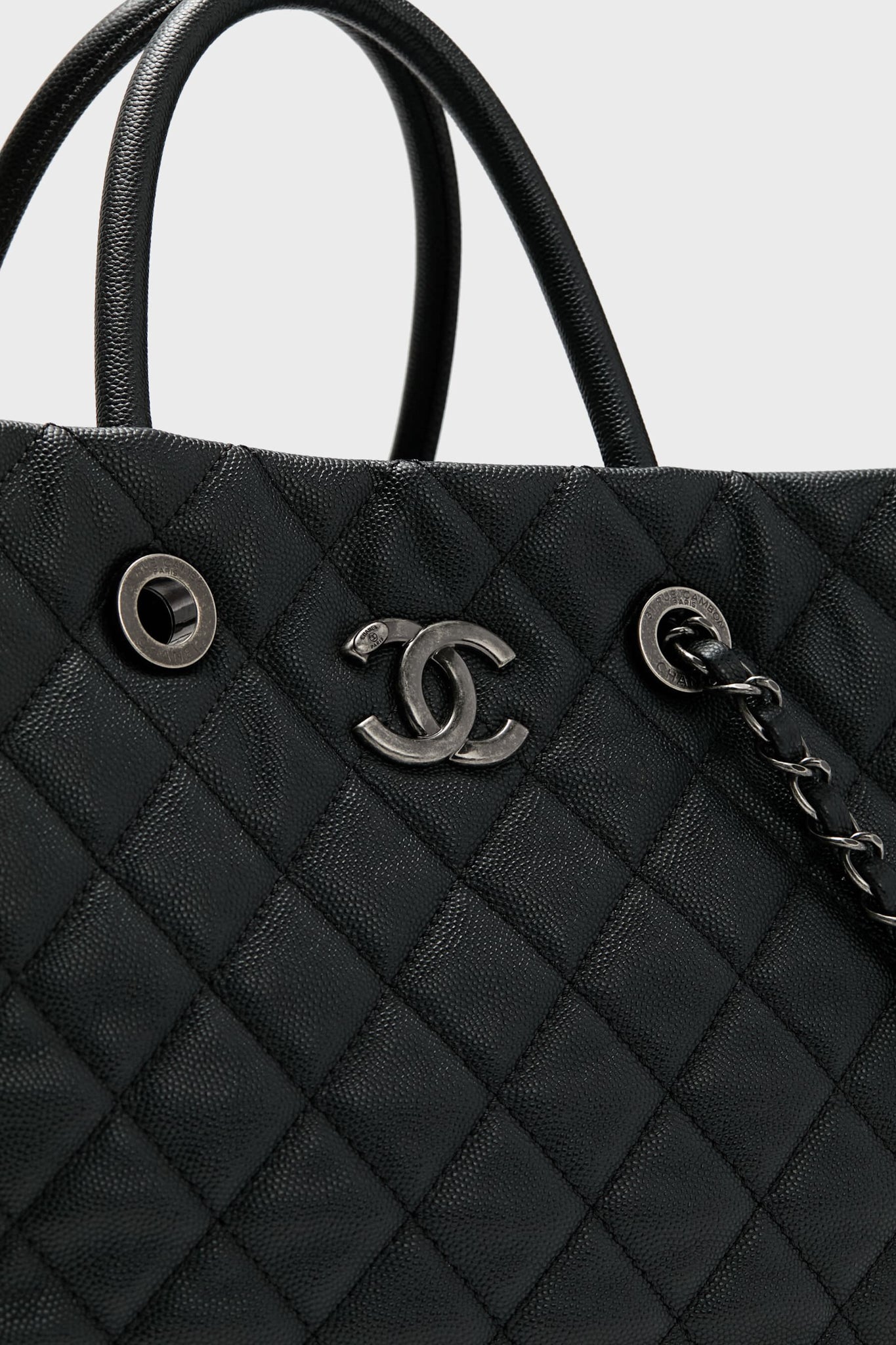 CHANEL Black Caviar Coco Allure Shopping Tote