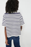 Ivory and Navy Stripe Claire Sweater