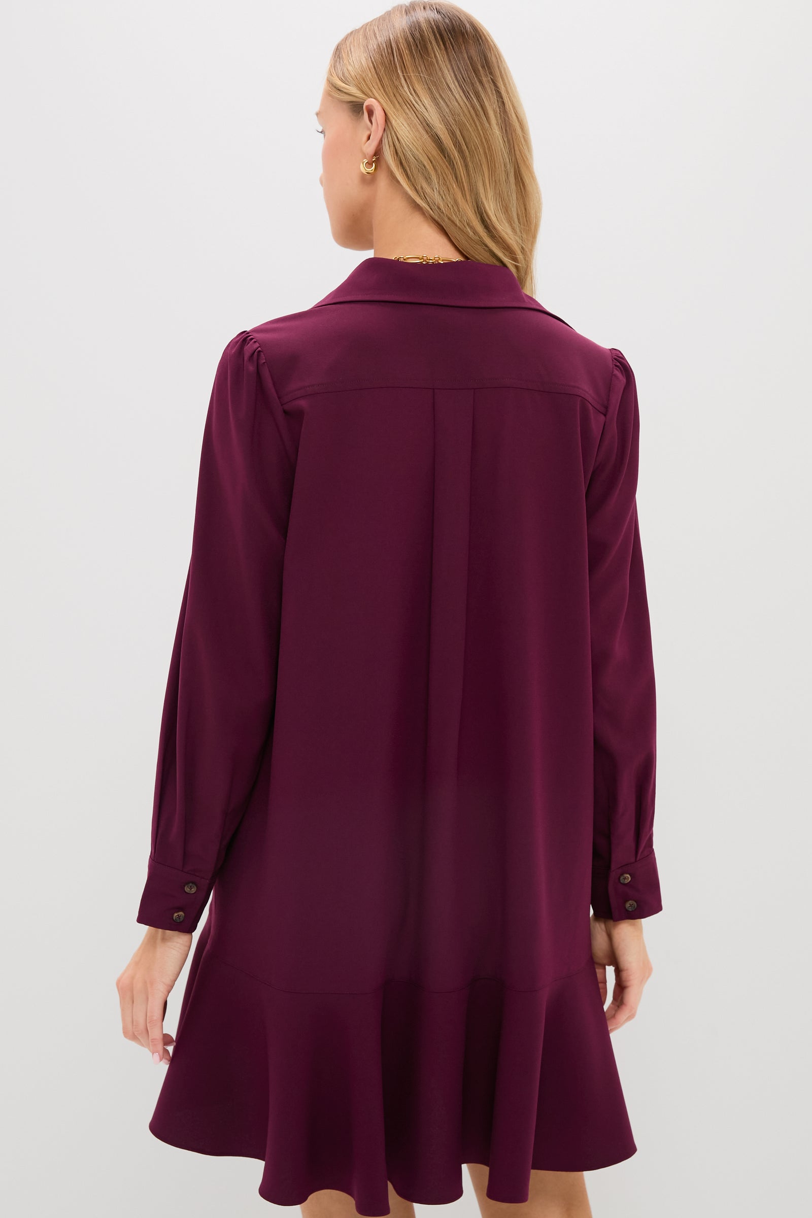 Winetasting Crepe Callahan Shirt Dress