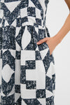 Navy Ana Patchwork Print Tank Dress