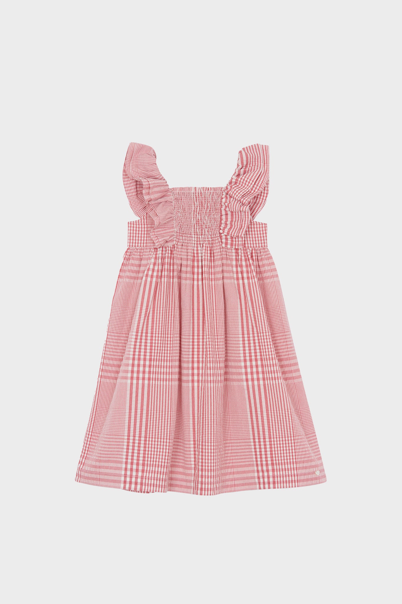 Red Smocked Sleeveless Dress