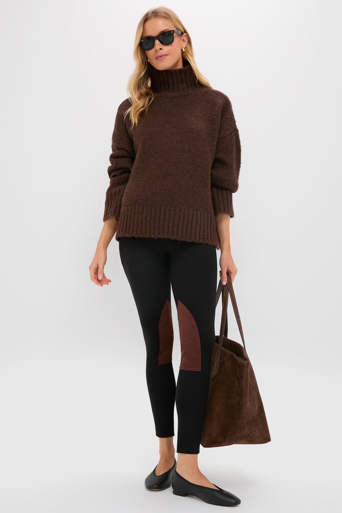 Chocolate Boucle Hannah Turtleneck Sweater