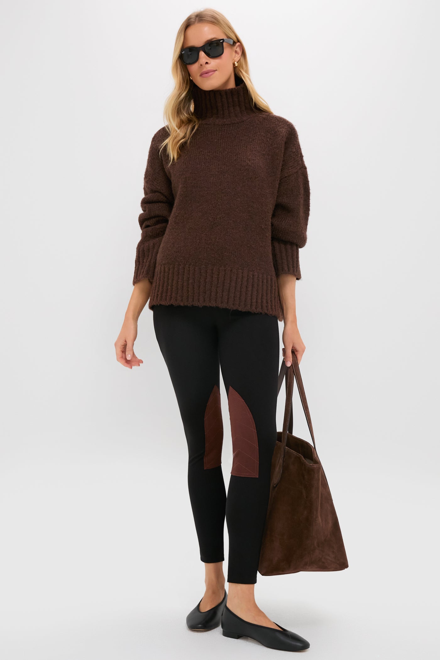 Chocolate Boucle Hannah Turtleneck Sweater