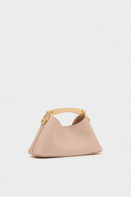 Nude Leather Mini Boomerang Caviar Bag