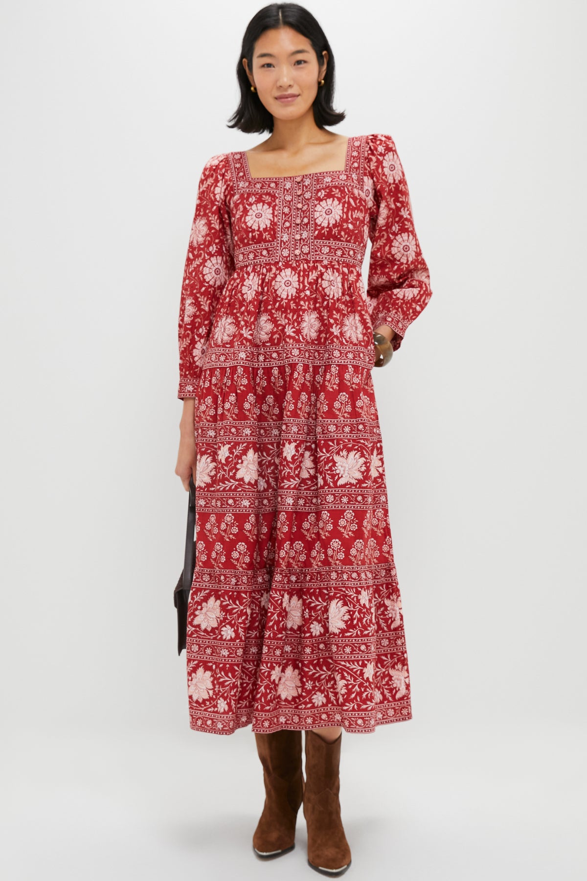 Rust Borders Lucia Dress