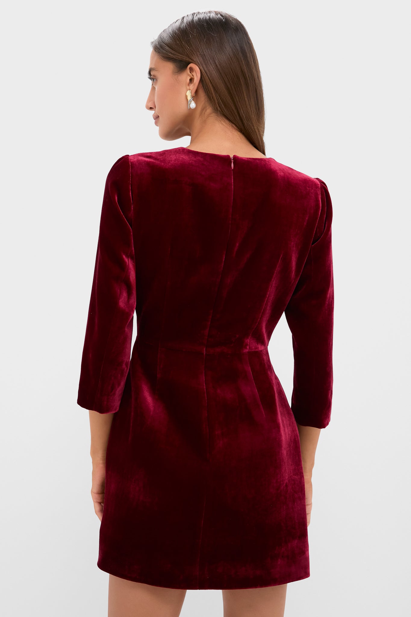 Red Velvet Silk Haley Dress
