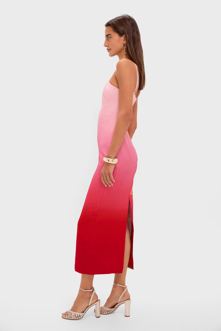 Pink Ombre Inez Midi Dress