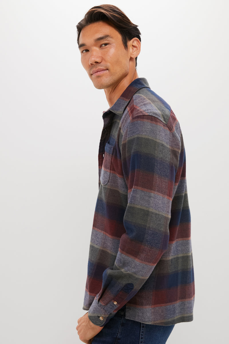 Navy Copswell Relaxed Checked Shirt