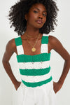 Green & White Crochet Cooper Tank